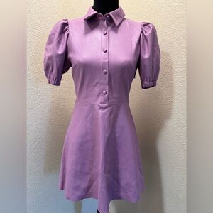 Zara Lilac Puff Sleeve Mini Dress